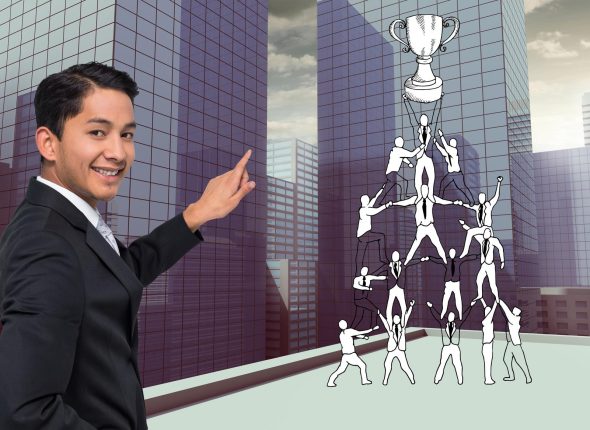 composite-image-smiling-asian-businessman-pointing