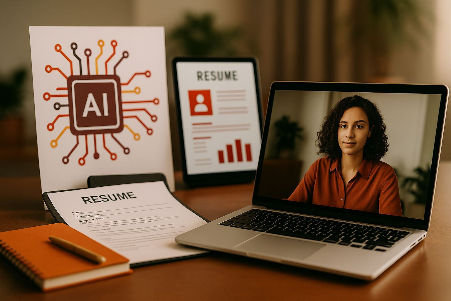 Ilustrasi sistem rekrutmen berbasis AI yang menyoroti proses mitigasi bias algoritmik pada screening dan interview otomatis untuk memastikan praktik fair hiring.